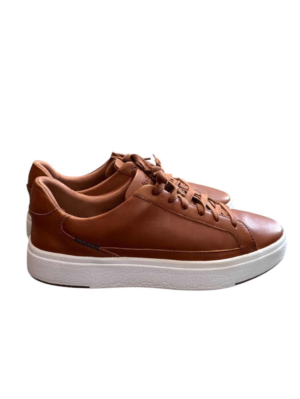 Kizik Vegas Chestnut Brown Leather Hands-Free Sneakers Size Men 8.5 Women 10